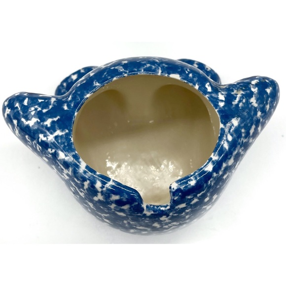 Vintage Blue Spongewear Teddy Honey or sugar jar ceramic pottery ca 70s or 80s - Picture 2 of 4